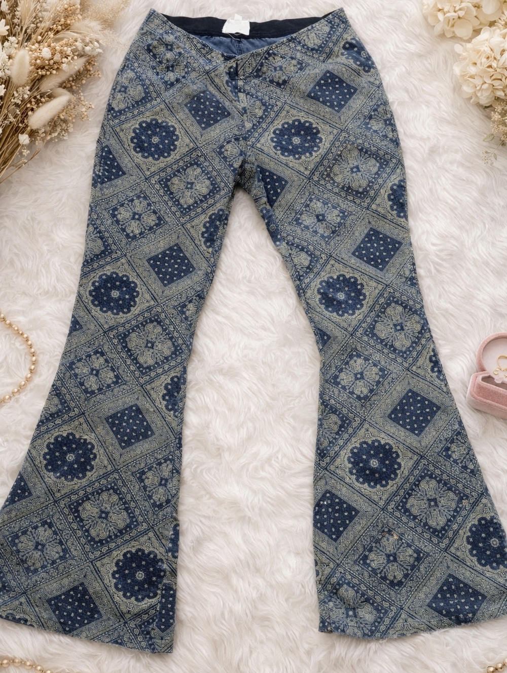 Oli & Hali Cotton Flare Boho Pants Size Large